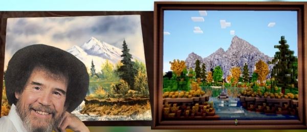  Фанат перенес одну из картин художника Боба Росса в Minecraft, сделав её трехмерной (видео) 