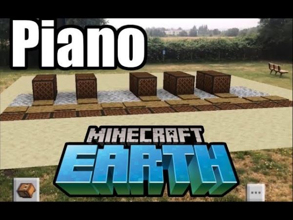  В Minecraft Earth начали строить сложные устройства, среди которых огромное пианино и счетчик для бега 